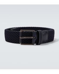 ZEGNA - Braided Leather-Trimmed Belt - Lyst