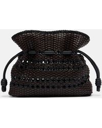 Loewe - Flamenco Medium Woven Leather Clutch - Lyst