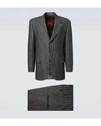 Brunello Cucinelli - Chalk Stripe Linen Suit - Lyst