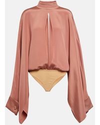 Tom Ford - Cutout Silk Crepe Bodysuit - Lyst