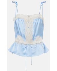Chloé - Lace-Trimmed Silk Satin Camisole - Lyst