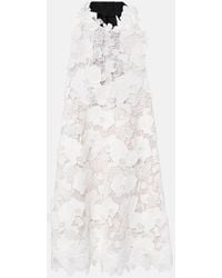 Oscar de la Renta - Robe En Dentelle A Fleurs - Lyst