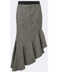 The Attico - Ruffled Houndstooth Virgin Wool Midi Skirt - Lyst
