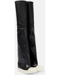 Rick Owens - Oblique Leather Over-the-knee Boots - Lyst