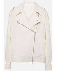 Brunello Cucinelli - Cotton And Linen Biker Jacket - Lyst