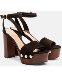 Gianvito Rossi - Ardea Studded Suede Platform Sandals - Lyst