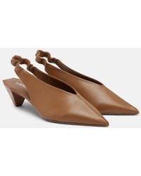 Loewe - Origami Leather Slingback Pumps - Lyst