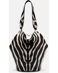 KHAITE - Lotus Mini Calf Hair And Suede Tote Bag - Lyst