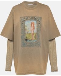 Acne Studios - Layered Printed Cotton Jersey T-shirt - Lyst