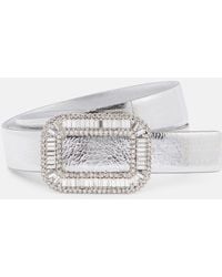 Roger Vivier - Pilgrim Metallic Leather Belt - Lyst
