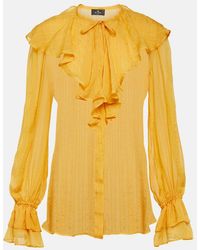 Etro - Blouse En Soie A Volants - Lyst