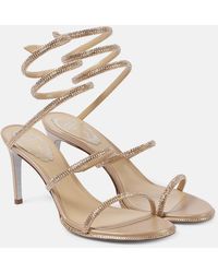 Rene Caovilla - Cleo 80 Embellished Satin Sandals - Lyst