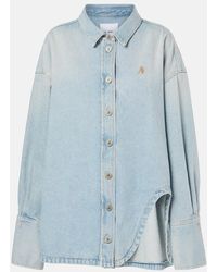 The Attico - Asymmetric Denim Shirt - Lyst