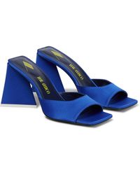 The Attico Strappy Satin Sandal in Green | Lyst