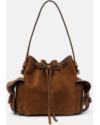 Acne Studios - Multipocket Mini Suede Bucket Bag - Lyst