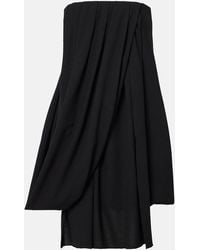 JW Anderson - Draped Off-Shoulder Wool-Blend Bustier Dress - Lyst