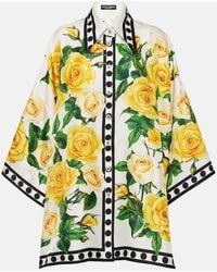 Dolce & Gabbana - Oversized Floral Silk Shirt - Lyst