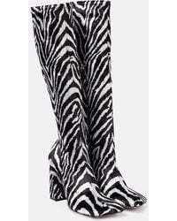 AMINA MUADDI - Bottes Marine Stretch 95 En Velours - Lyst