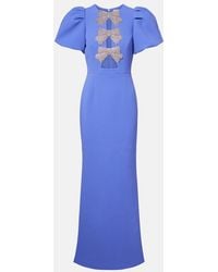 Rebecca Vallance - Violetta Bow-Detail Embellished Crepe Gown - Lyst