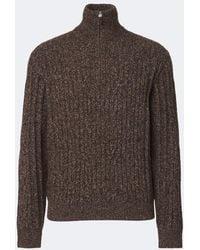 ZEGNA - Wool And Cashmere Half-Zip Sweater - Lyst