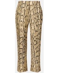 Dries Van Noten - Snake-Print Mid-Rise Flared Jacquard Pants - Lyst
