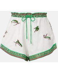 ALÉMAIS - Wanda Embroidered Linen Shorts - Lyst