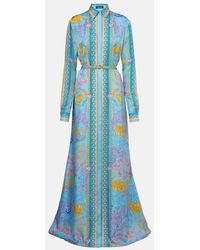Versace - Abito Lungo Underwater Barocco - Lyst