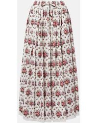 Dolce & Gabbana - Floral Lace-Trimmed Cotton Midi Skirt - Lyst