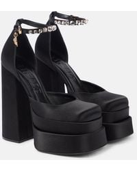 Versace - Medusa Satin Platform Pump - Lyst