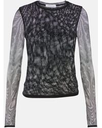Blumarine - Logo Tulle-Trimmed T-Shirt - Lyst