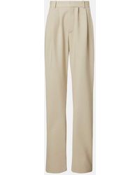 Saint Laurent - Pleated Wool Wide-Leg Pants - Lyst