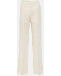 Valentino - High-Rise Wool And Silk Wide-Leg Pants - Lyst