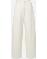 The Row - Galileo Cotton And Silk Barrel-Leg Pants - Lyst