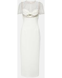 Self-Portrait - Bridal Verziertes Midikleid Aus Crepe - Lyst