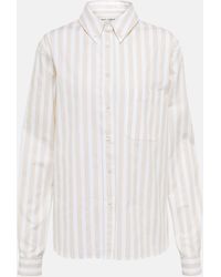 Saint Laurent - Striped Cotton Poplin Shirt - Lyst