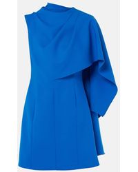 Oscar de la Renta - Caped Wool-Blend Minidress - Lyst