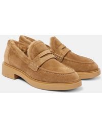 Gianvito Rossi - Harris Suede Penny Loafers - Lyst