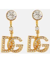 Dolce & Gabbana - Ohrringe DG mit Kristallen - Lyst