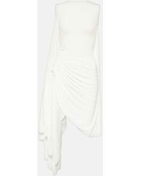 Alaïa - Asymmetric Draped Jersey Minidress - Lyst