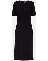 McQueen - Wool-Blend Midi Dress - Lyst