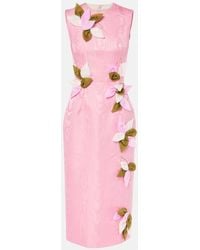 Emilia Wickstead - Robe Midi Cappia A Fleurs - Lyst
