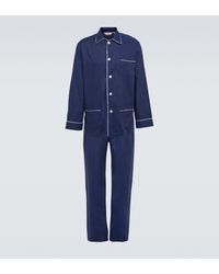 Derek Rose Cotton Pyjama Set - Blue
