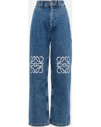 Loewe High-Rise Jeans mit weitem Bein - Blau