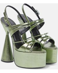 D'Accori - Belle Metallic Leather Platform Sandals - Lyst