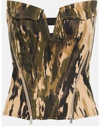 Dion Lee - Printed Twill Corset Top - Lyst