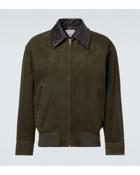 Bottega Veneta - Intrecciato Suede Blouson Jacket - Lyst