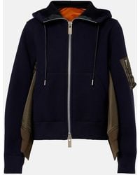 Sacai - Paneled Zip-Up Hoodie - Lyst
