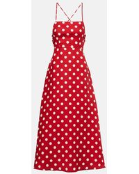 Posse - Lori Polka-Dot Linen Maxi Dress - Lyst