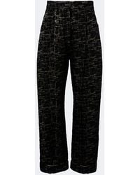 La DoubleJ - Pleated Boucle Lurex Barrel-Leg Pants - Lyst