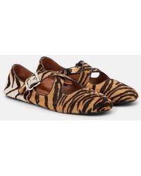 Alaïa - Bailarinas De Pelo De Becerro Estampadas - Lyst